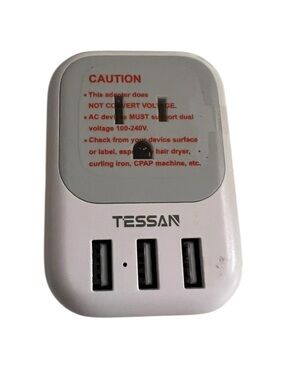 Tessan 2 Pack European Travel Plug Adapter US to Europe Plug Adapter 3 USB Ports
